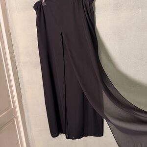 Adrian Papell Elegant Black Wide-Leg Pants Formal Special Occasion 1X